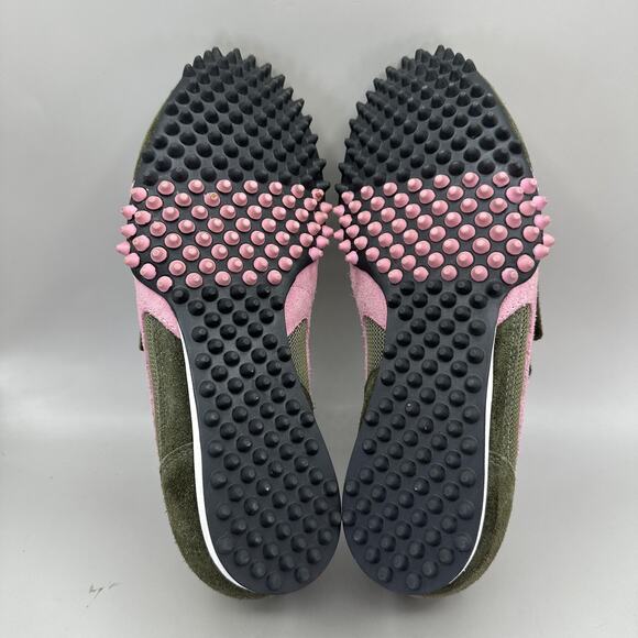 Vintage Puma 5000 m Shoes Womens Size 8 Green Pink Suede 342508-05 00s - Picture 7 of 11